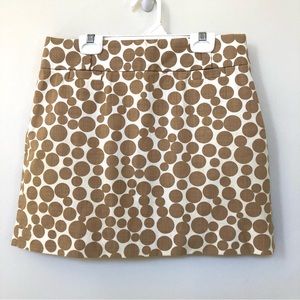 J Crew ~Bubble Dot ~ Skirt ~ Cream Tan Brown ~ 100% Woven Cotton ~ Size: 4